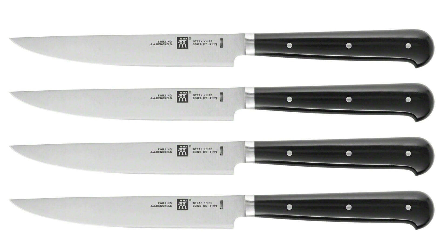 Coffret de 4 couteaux à steak Zwilling lames lisses 12cm