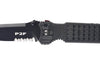 Couteau pliant FOX 1446 Predator 2F à dents manche 12cm forprène noir