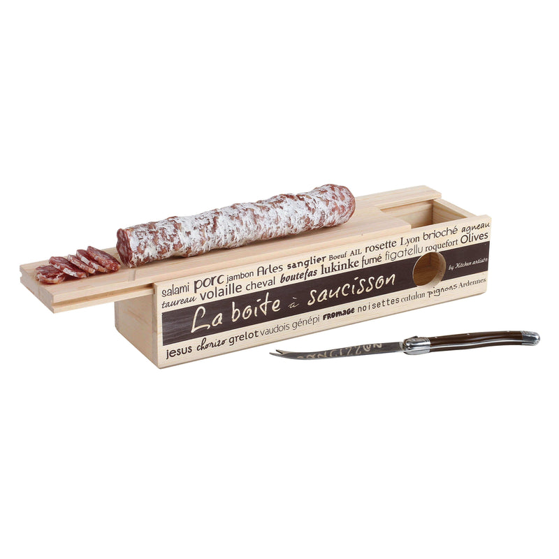 Boite à saucisson Kitchen Artist 2 en 1 avec couteau