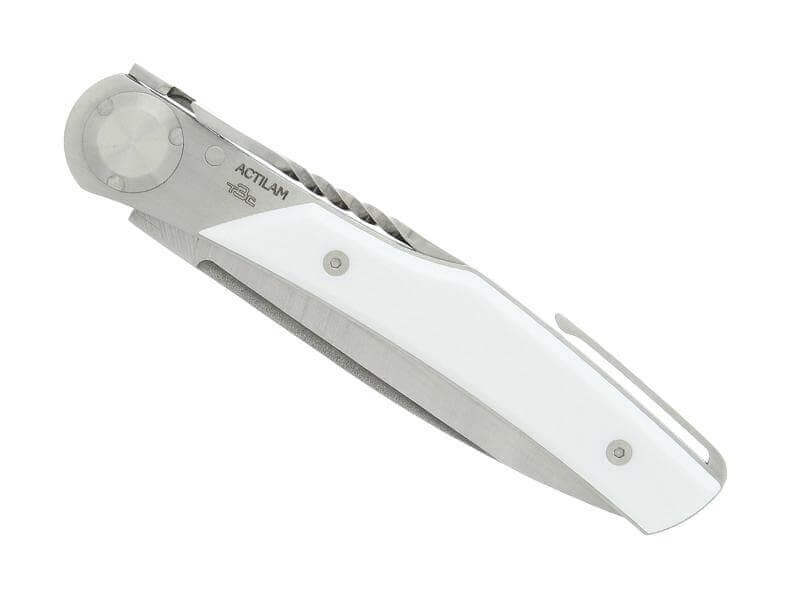 Couteau pliant Actilam T3 lame forgée manche corian blanc 11cm
