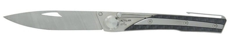 Couteau pliant Actilam S4 lame forgée manche acier/fibre de carbone 11cm