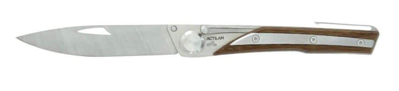 Couteau pliant Actilam S4 lame forgée manche acier/bois ipé 11cm