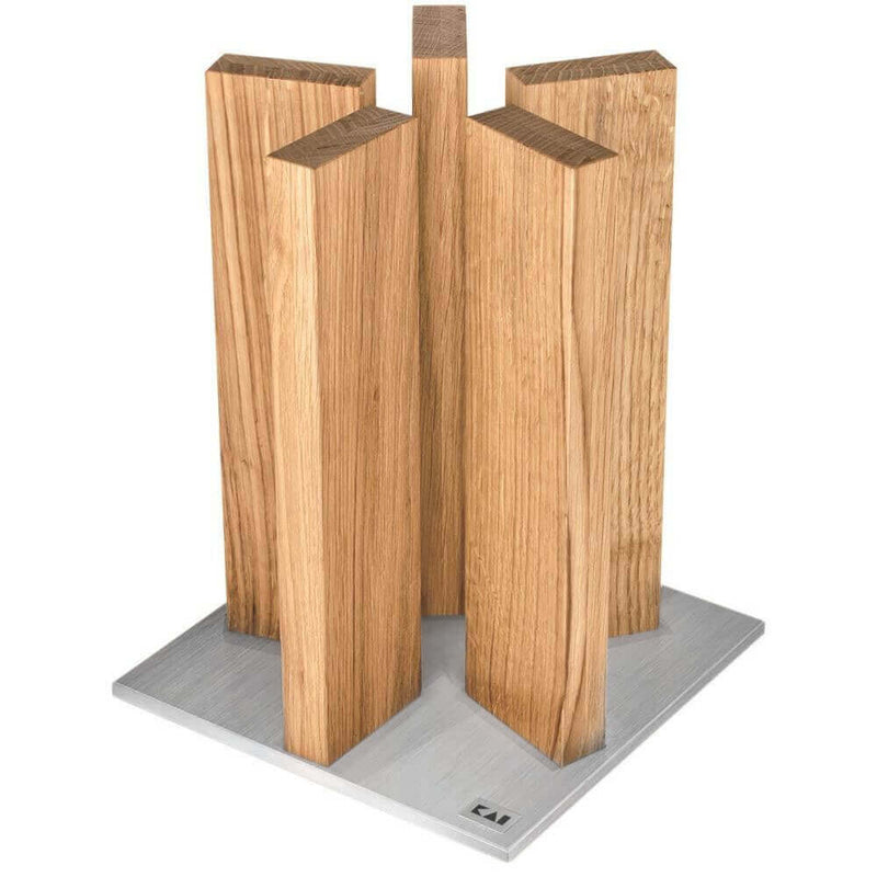 Bloc cuisine vide KAI Stonehenge aimanté en chêne et acier inoxydable - 10 places