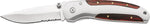 Couteau pliant Herbertz 256410 semi-denté manche inox/pakka 10cm