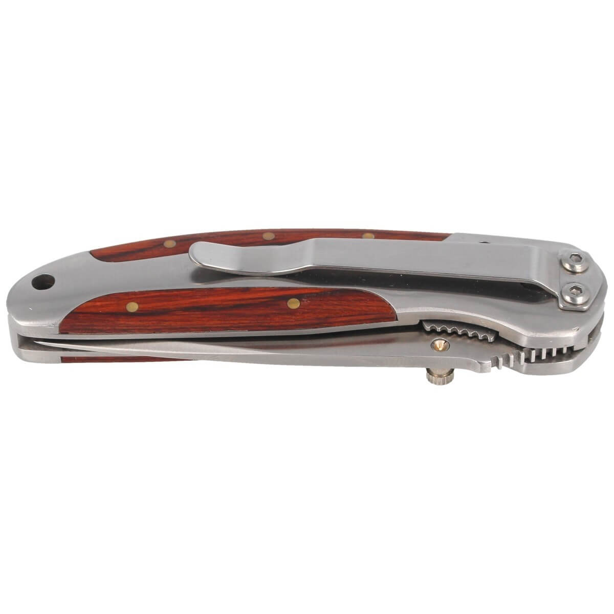 Couteau pliant Herbertz 256410 semi-denté manche inox/pakka 10cm