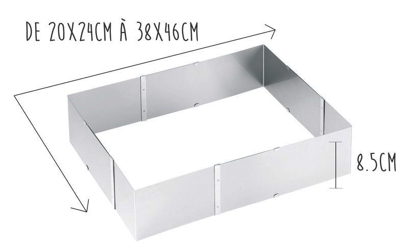 Cadre à gâteaux extensible Gefu Uno hauteur 8.5cm