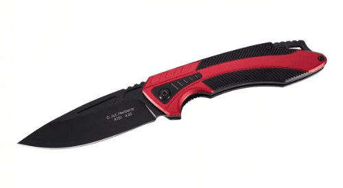 Couteau pliant Herbertz 576812 manche alu rouge/noir 12cm