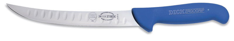 Couteau de boucher Dick Ergogrip lame alvéolée 26cm manche bleu