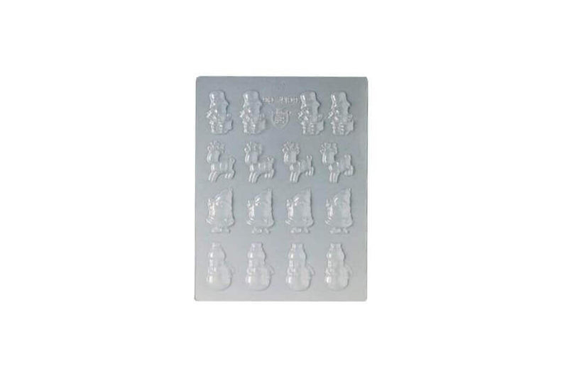 Plaque de 16 moules à chocolat - Sujets assortis 48 x 38mm