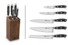 Bloc en noyer SABATIER International Ysis 5 couteaux de cuisine