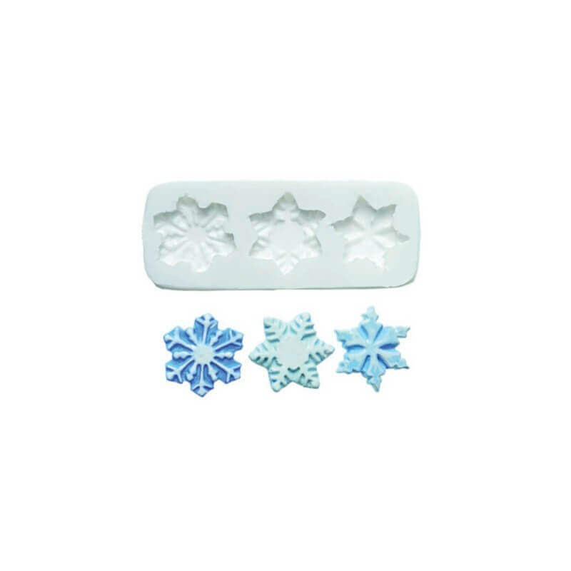 Moule en silicone spécial pâte à sucre Sugar Flex 3 flocons