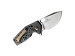 Couteau pliant Fox Suru fibre de carbone noir/titanium 9cm - Bronze