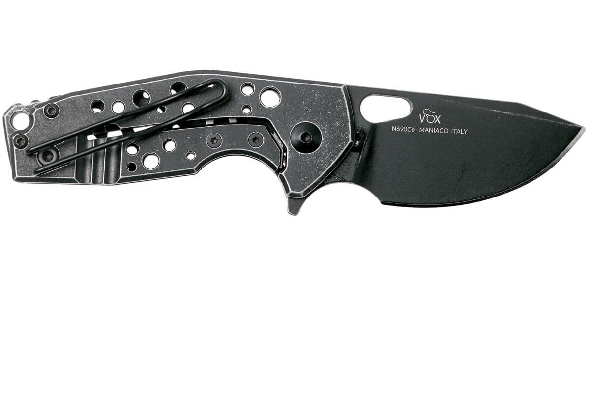 Couteau pliant Fox Suru inox manche alu 9cm + clip - Noir