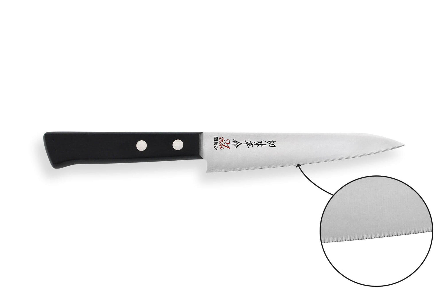 Couteau universel japonais Kanetsugu Rev 21 lame 13cm micro dentée