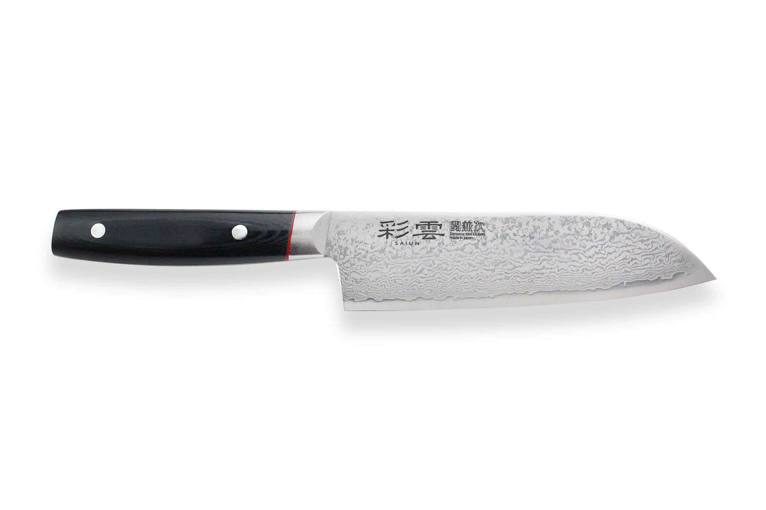 Couteau santoku japonais Kanetsugu Saiun 17cm damas 65 couches