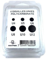 Lot de 6 douilles unies Matfer en polycarbonate