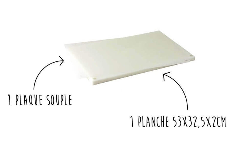 1 planche à découper professionnelle 53x32x2cm + 1 plaque flexible