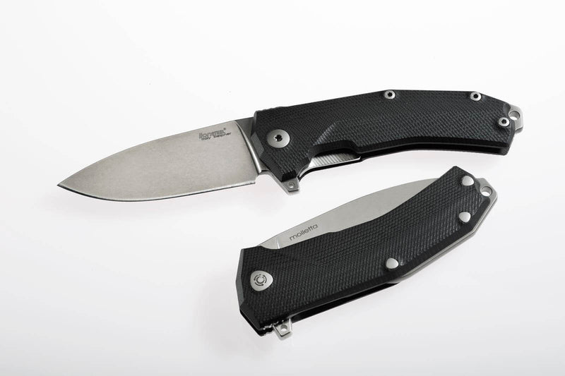 Couteau pliant LionSteel KUR manche G10 ou olivier 12cm - Noir