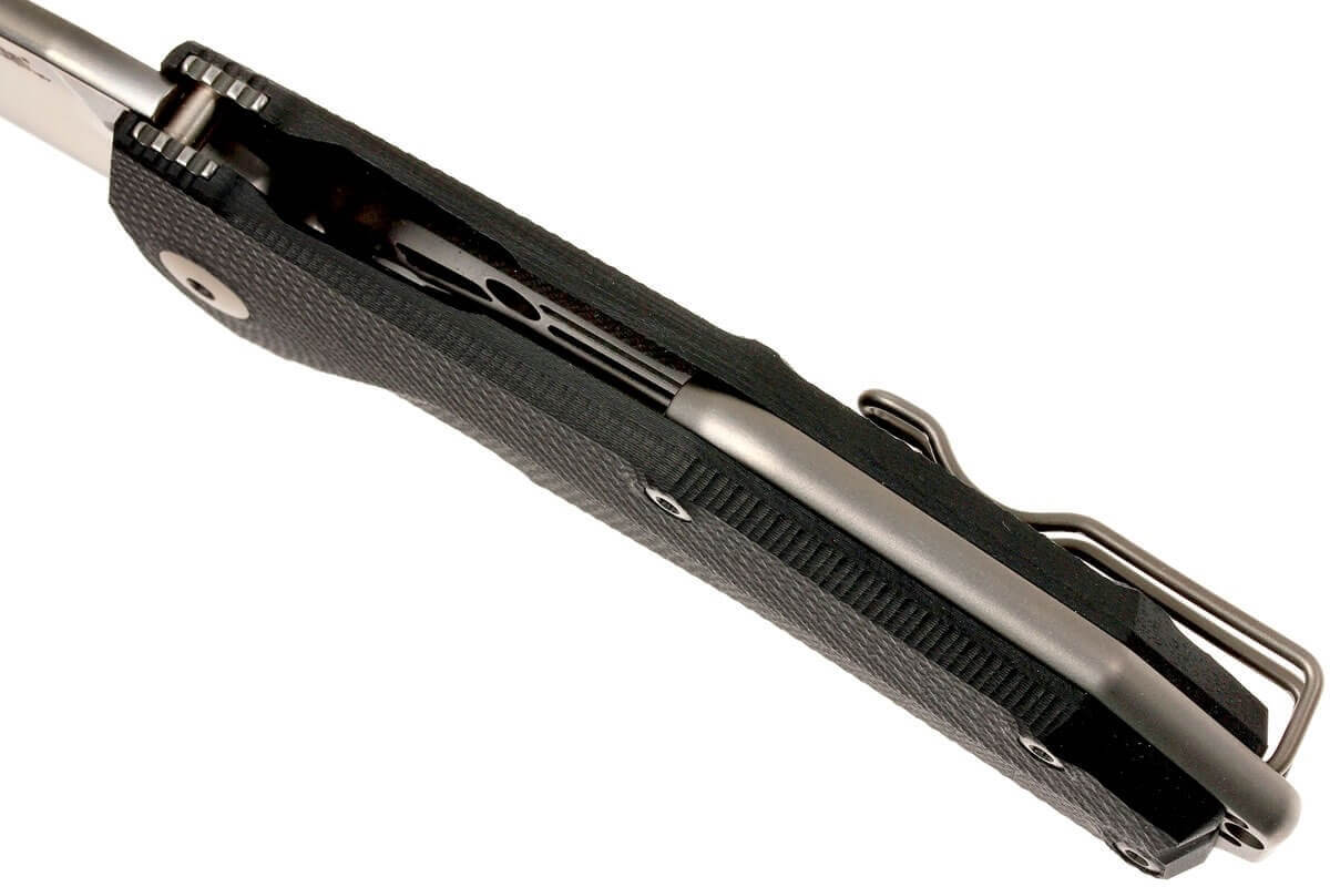 Couteau pliant LionSteel KUR manche G10 ou olivier 12cm - Noir