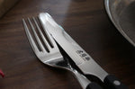 Coffret de table Wusaki 2 couteaux à steak à bout rond + 2 fourchettes