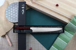 Couteau Sujihiki japonais artisanal Kei Kobayashi SG2 Heptagone 27cm