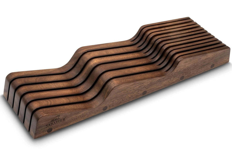 Range couteaux vide Sabatier International acacia foncé