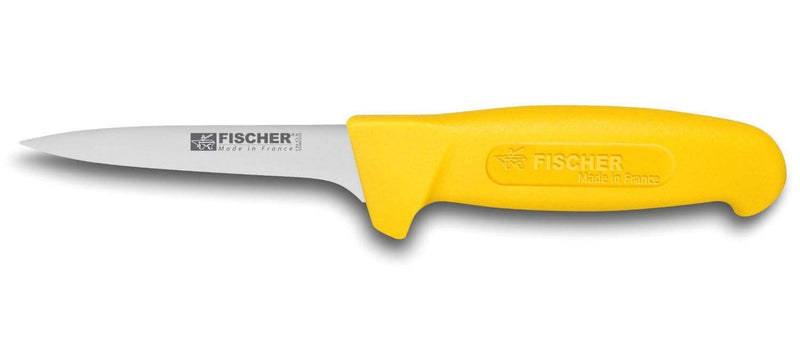 Couteau à désosser professionnel Fischer HACCP lame usée 11cm manche jaune