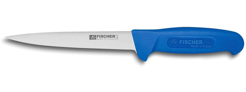 Couteau à désosser professionnel Fischer HACCP à lame de 17 cm et manche bleu