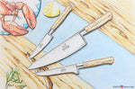 Mallette cuisine Sabatier Brocéliande 5 couteaux fabrication française + 1 fusil