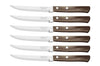 Set de 6 couteaux à steak Tramontina lame crantée 11cm manche marron