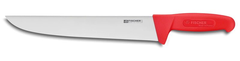 Couteau de boucher 28cm manche rouge Fischer