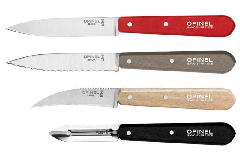 Coffret 4 couteaux Opinel Les Essentiels Loft manches couleurs