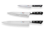 Coffret de 3 couteaux japonais MAC Professional office + chef alvéolé 20cm + chef 24cm
