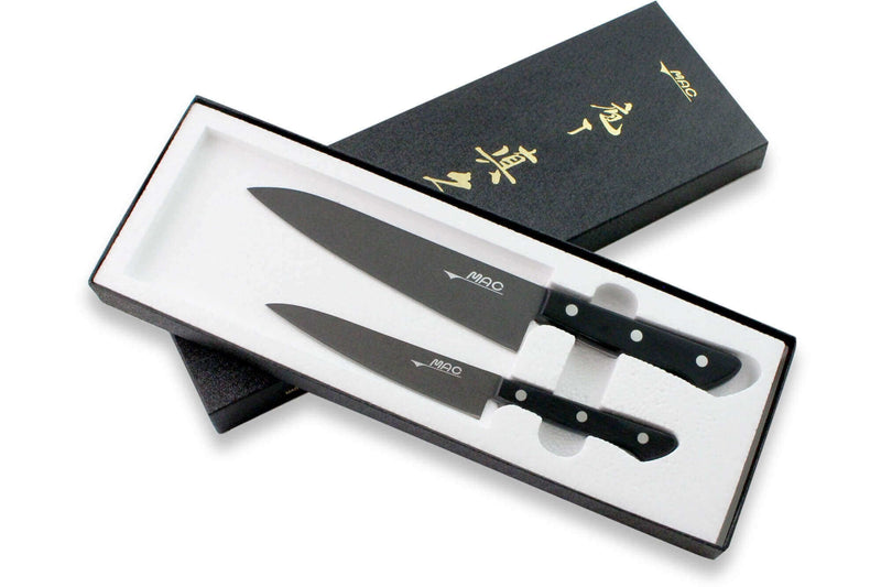 Coffret 2 couteaux japonais MAC Black Universel + Chef 18cm