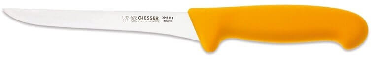 Couteau à désosser pro Giesser lame droite effilée 16cm 3105 - Jaune foncé