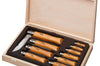 Coffret en bois 10 couteaux Opinel Tradition Carbone manches hêtre