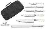 Mallette cuisine Sabatier Toque Blanche 5 couteaux fabrication française + 1 fusil