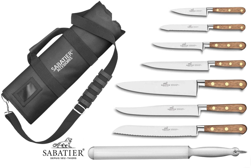 Mallette cuisinier Sabatier Perigord 7 couteaux fabrication française + 1 fusil