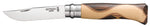 Couteau Opinel Chaperon n°8 lame 8,5cm manche 4 bois rares + coffret