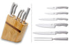 Bloc en bois de 5 couteaux + 1 fourchette Déglon Oryx design monobloc