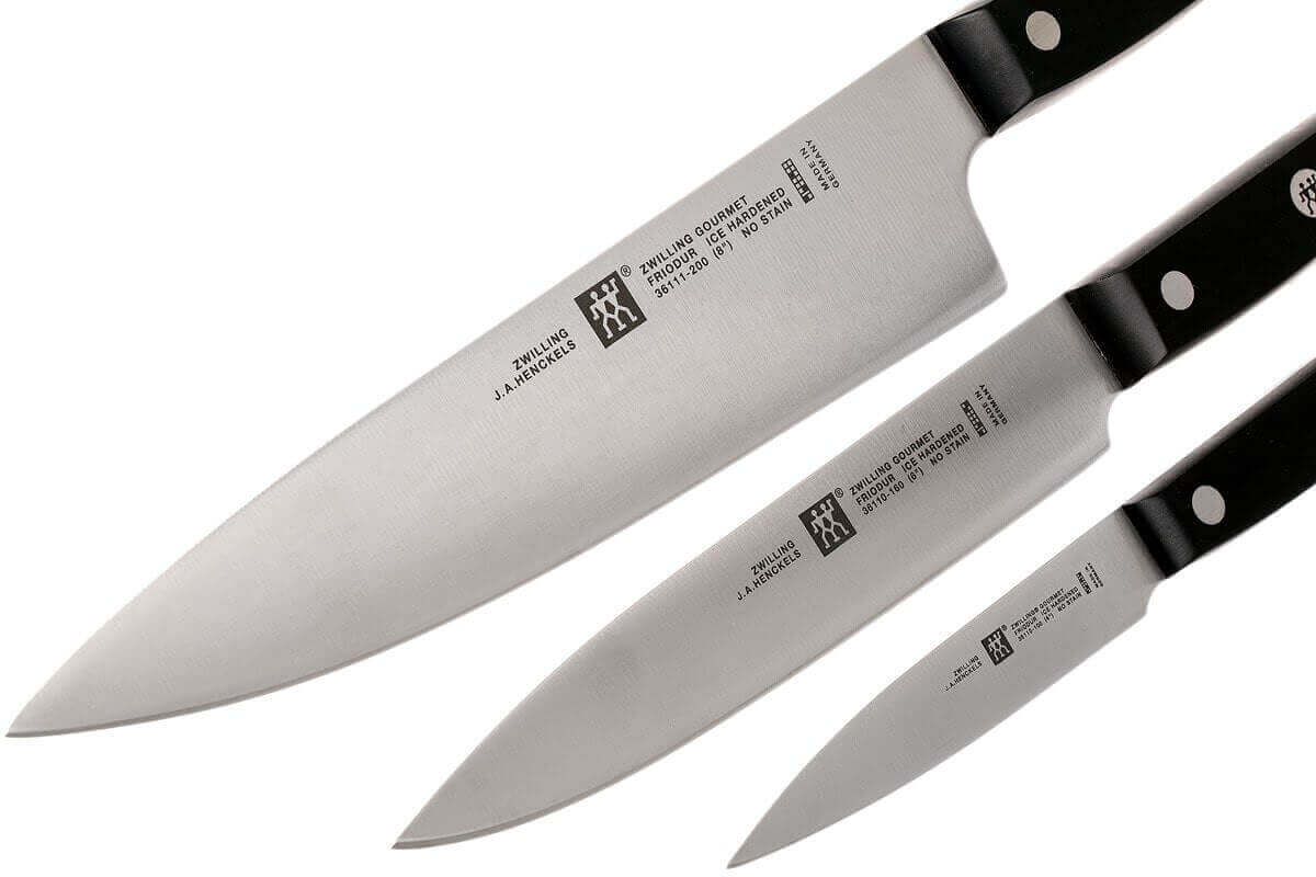 Coffret de 3 couteaux Zwilling Gourmet : chef + trancheur + office