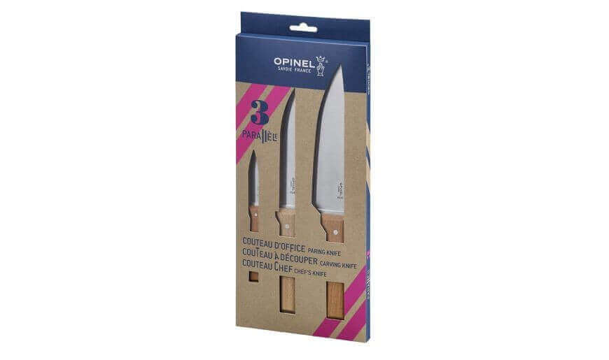 Coffret 3 couteaux Opinel Parallèle Office + Découper + Chef