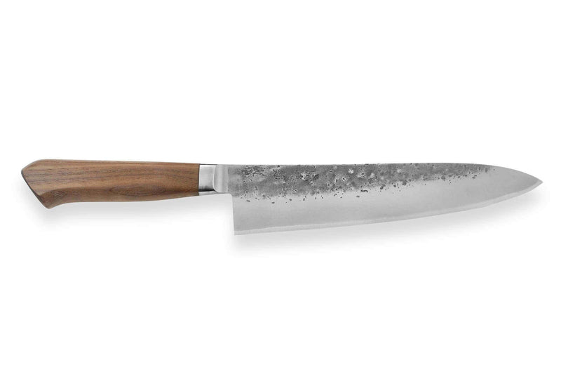 Couteau de chef japonais artisanal Wusaki Nogami BS2 21cm manche en noyer