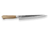 Couteau sujihiki japonais artisanal Wusaki Nogami BS2 24cm manche en noyer