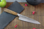 Couteau de chef japonais artisanal Wusaki Nogami BS2 18cm manche noyer
