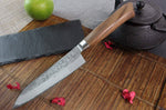 Couteau Santoku japonais artisanal Wusaki Nogami BS2 17cm manche en noyer