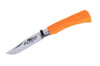 Couteau artisanal Old Bear Full Color orange manche bois d'Ayous stratifié - M