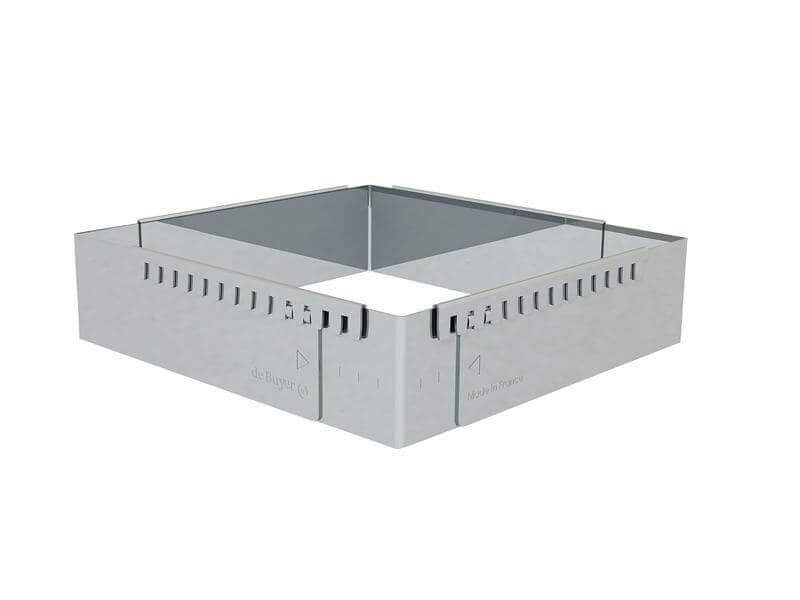 Cadre à entremets carré De Buyer extensible tout inox