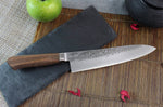 Couteau de chef japonais artisanal Wusaki Nogami BS2 21cm manche en noyer