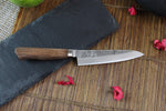 Couteau universel japonais artisanal Wusaki Nogami BS2 12.5cm manche en noyer